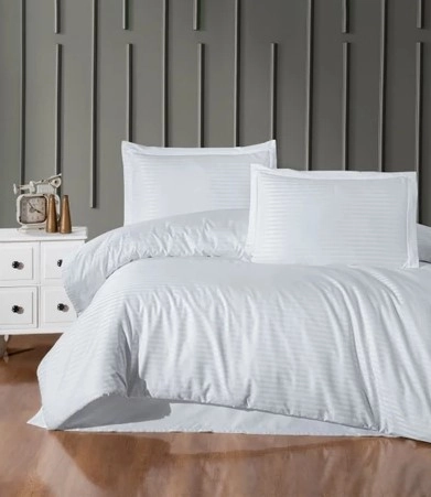 83 Tel Pamuk 0,5 Cm Çizgili Saten Otel Tipi Çarşaf